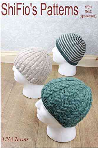 Knitting Pattern KP310 3 Mens Beanies Hats USA Terminology