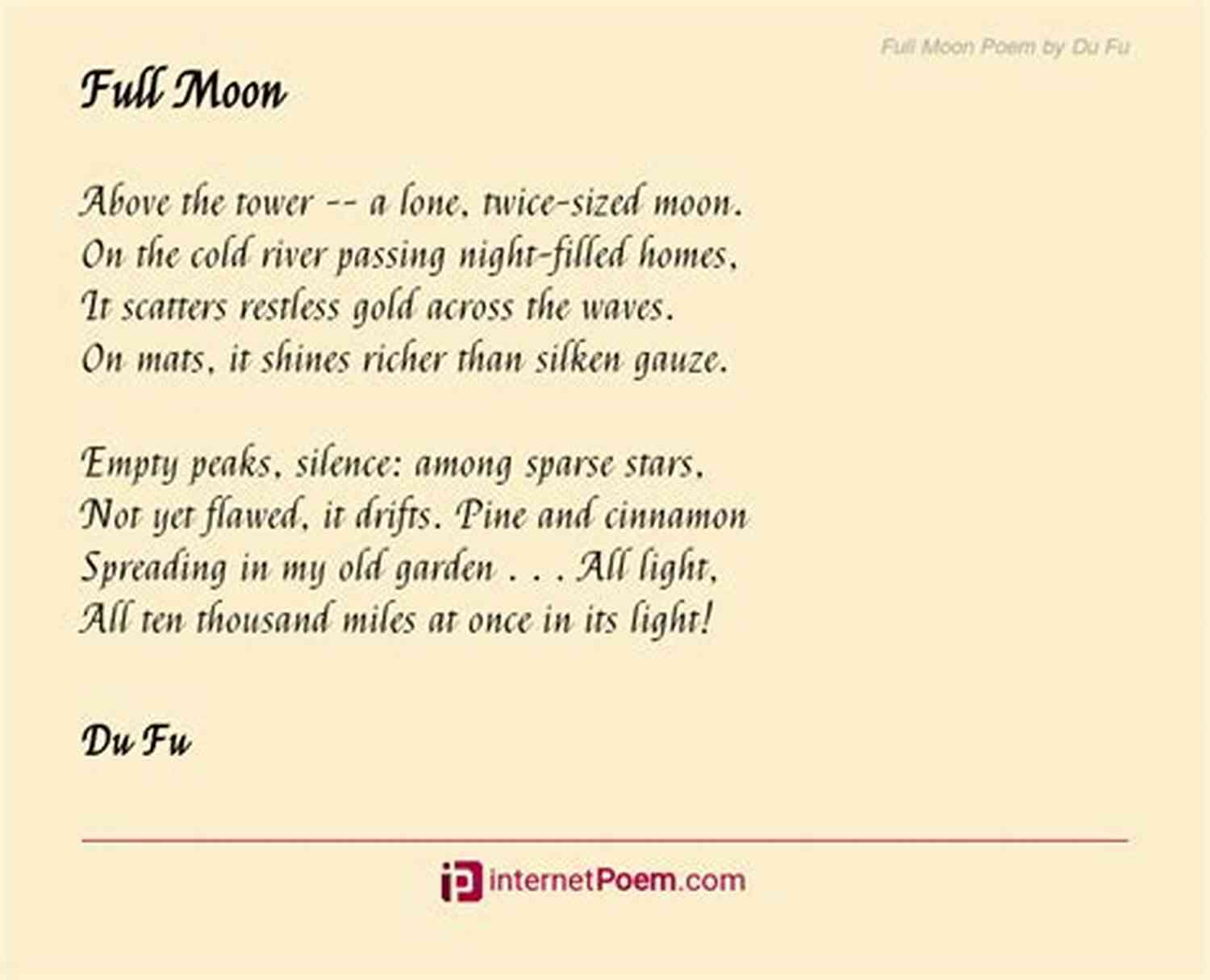 Du Fu's Calligraphy Selected Poems Of Du Fu (Translations From The Asian Classics)