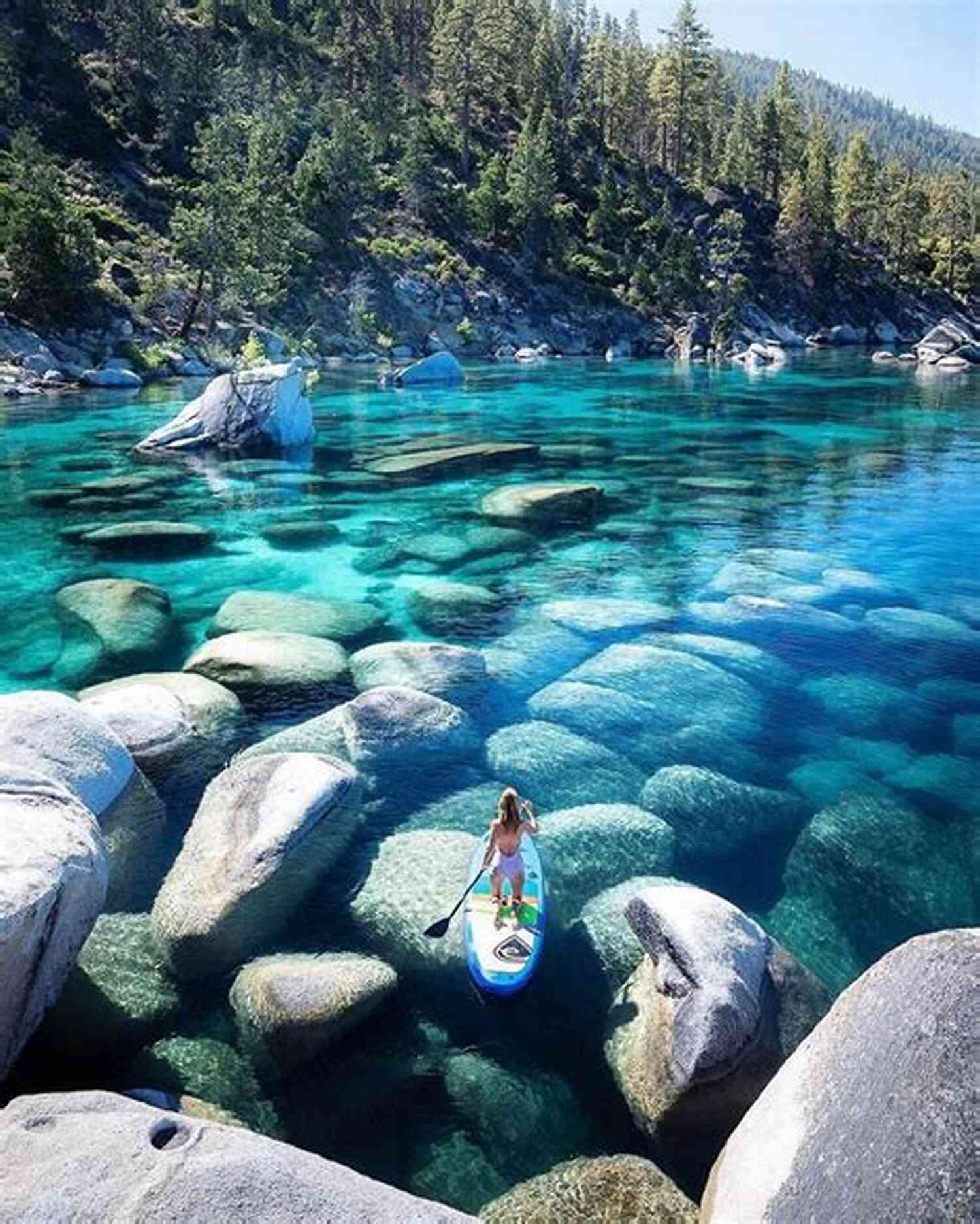 The Crystal Clear Waters Of Lake Tahoe Surrounded By Breathtaking Mountains The Nostalgic Lincoln Highway In California