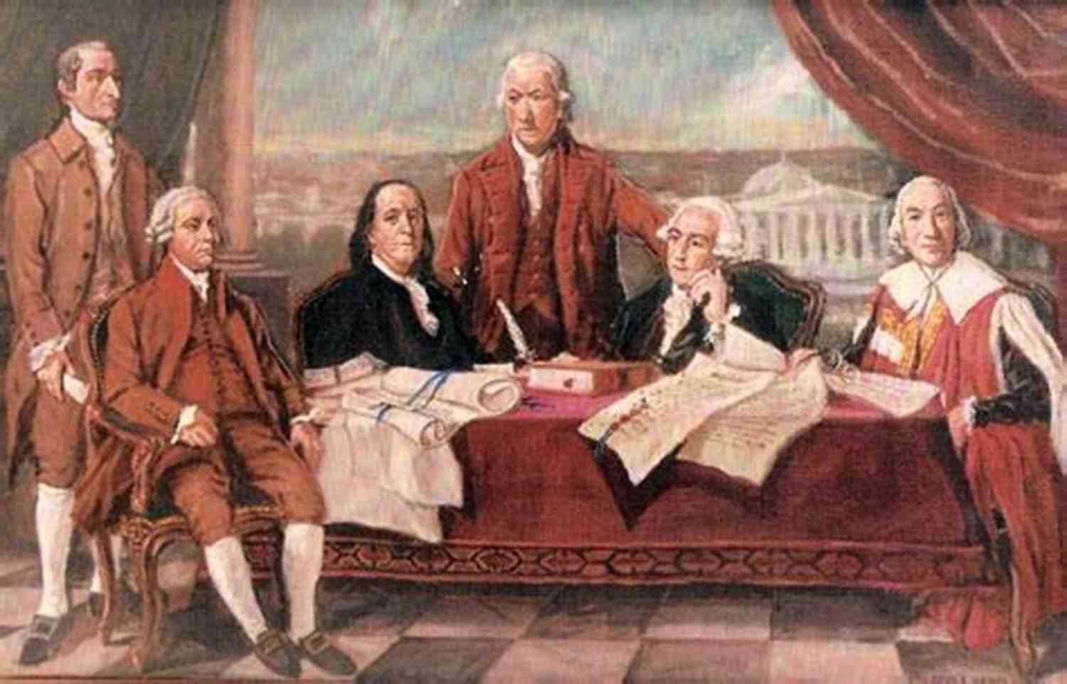 The Signing Of The Paris Peace Treaty In 1783, Marking The End Of The American Revolutionary War. U S Historical Documents: The Paris Peace Treaty Of 1783
